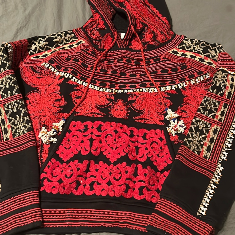 Red and black hoodie